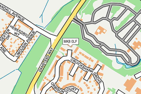 MK8 0LF map - OS OpenMap – Local (Ordnance Survey)