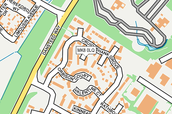 MK8 0LQ map - OS OpenMap – Local (Ordnance Survey)