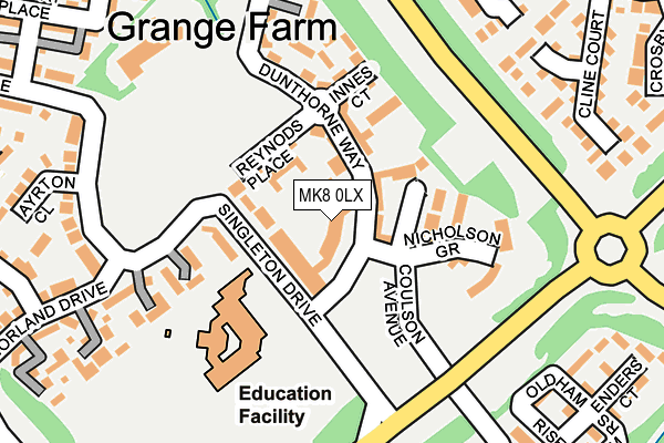 MK8 0LX map - OS OpenMap – Local (Ordnance Survey)