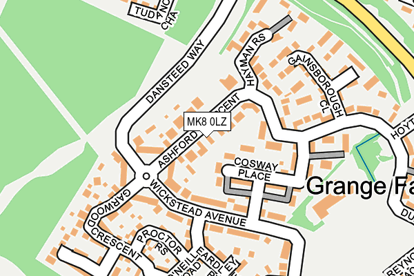 MK8 0LZ map - OS OpenMap – Local (Ordnance Survey)