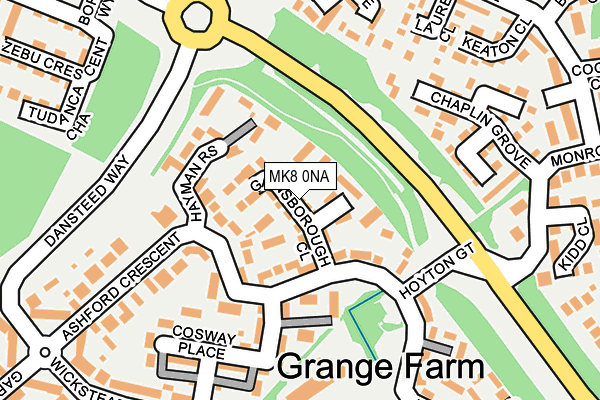 MK8 0NA map - OS OpenMap – Local (Ordnance Survey)