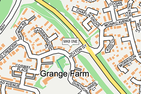 MK8 0NE map - OS OpenMap – Local (Ordnance Survey)