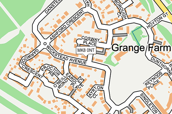 MK8 0NT map - OS OpenMap – Local (Ordnance Survey)