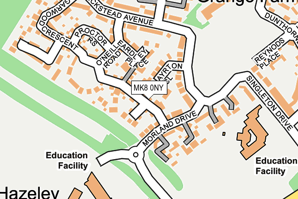 MK8 0NY map - OS OpenMap – Local (Ordnance Survey)