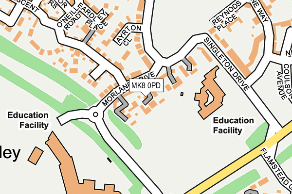 MK8 0PD map - OS OpenMap – Local (Ordnance Survey)