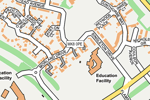 MK8 0PE map - OS OpenMap – Local (Ordnance Survey)