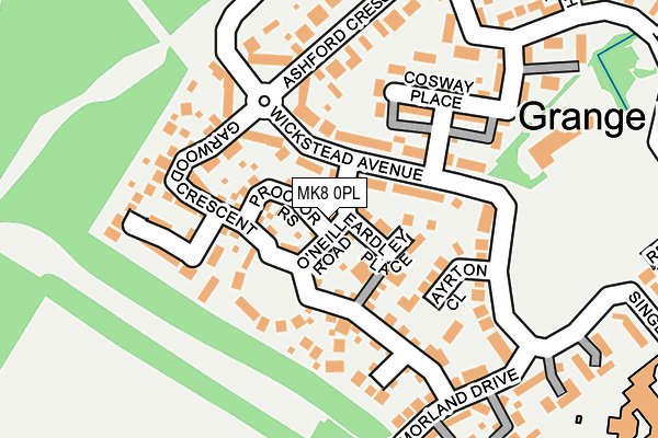 MK8 0PL map - OS OpenMap – Local (Ordnance Survey)