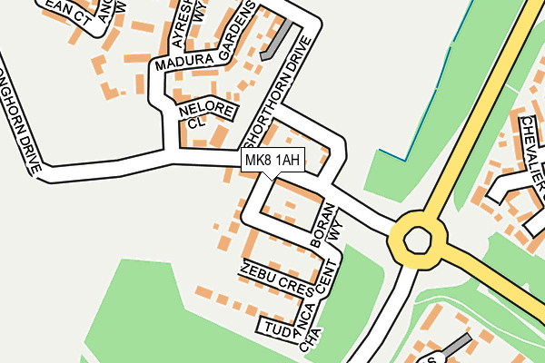 MK8 1AH map - OS OpenMap – Local (Ordnance Survey)