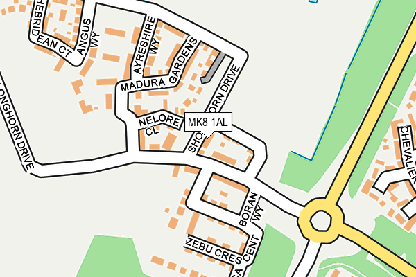 MK8 1AL map - OS OpenMap – Local (Ordnance Survey)