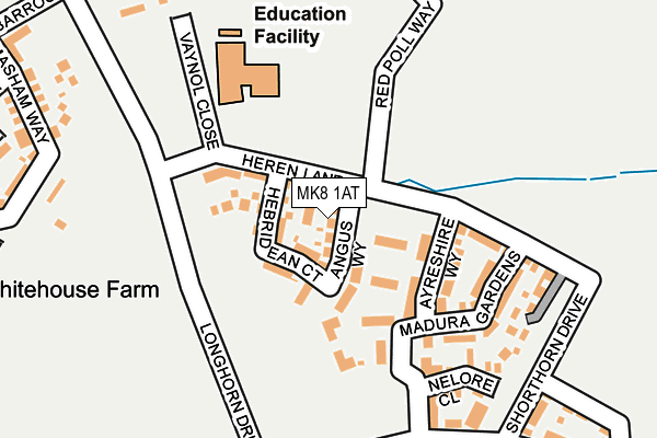 MK8 1AT map - OS OpenMap – Local (Ordnance Survey)