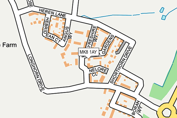 MK8 1AY map - OS OpenMap – Local (Ordnance Survey)