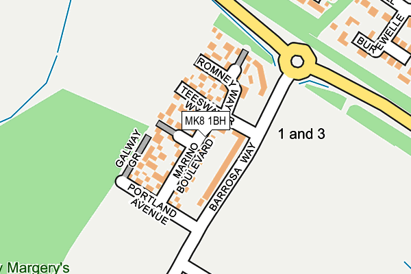 MK8 1BH map - OS OpenMap – Local (Ordnance Survey)