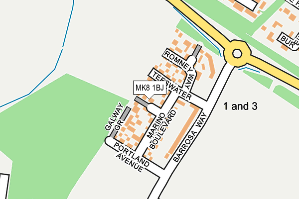 MK8 1BJ map - OS OpenMap – Local (Ordnance Survey)