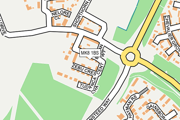 MK8 1BS map - OS OpenMap – Local (Ordnance Survey)