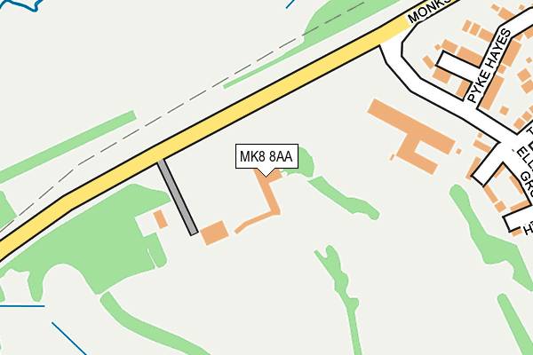 MK8 8AA map - OS OpenMap – Local (Ordnance Survey)