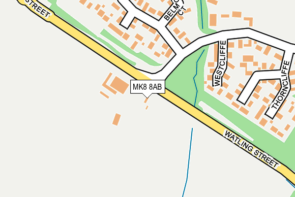 MK8 8AB map - OS OpenMap – Local (Ordnance Survey)