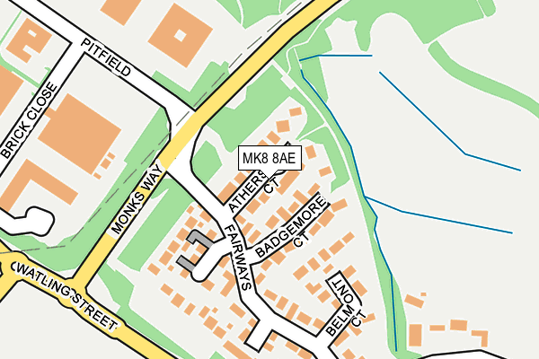 MK8 8AE map - OS OpenMap – Local (Ordnance Survey)