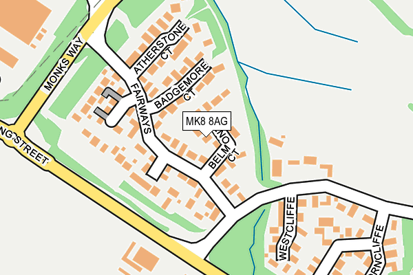 MK8 8AG map - OS OpenMap – Local (Ordnance Survey)