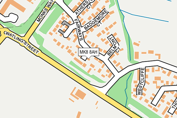 MK8 8AH map - OS OpenMap – Local (Ordnance Survey)