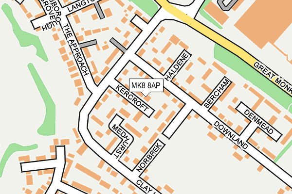MK8 8AP map - OS OpenMap – Local (Ordnance Survey)
