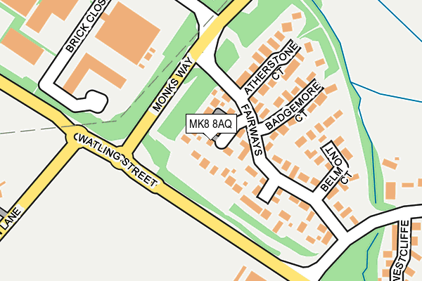 MK8 8AQ map - OS OpenMap – Local (Ordnance Survey)