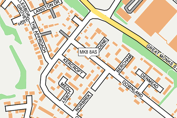 MK8 8AS map - OS OpenMap – Local (Ordnance Survey)