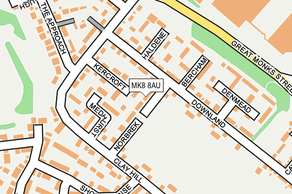 MK8 8AU map - OS OpenMap – Local (Ordnance Survey)