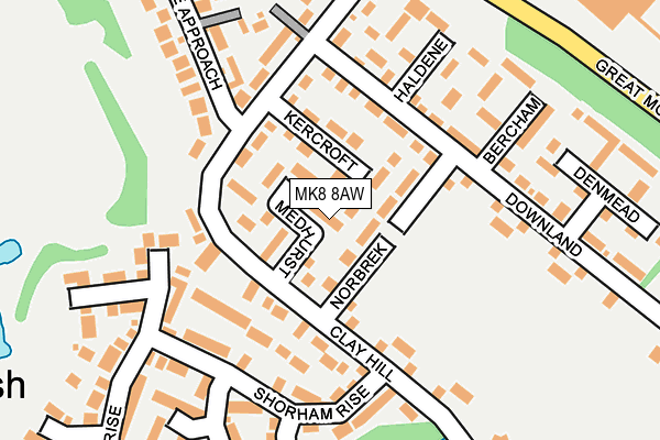 MK8 8AW map - OS OpenMap – Local (Ordnance Survey)