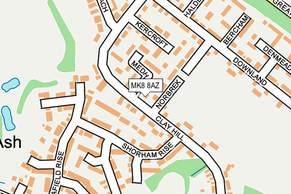 MK8 8AZ map - OS OpenMap – Local (Ordnance Survey)