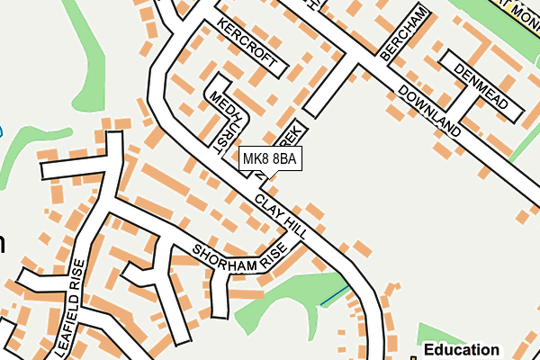 MK8 8BA map - OS OpenMap – Local (Ordnance Survey)