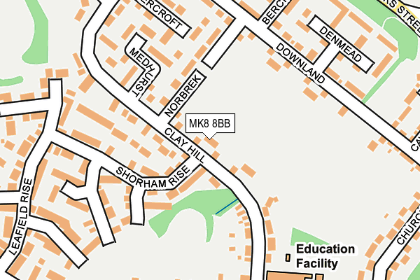 MK8 8BB map - OS OpenMap – Local (Ordnance Survey)