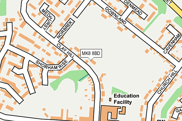 MK8 8BD map - OS OpenMap – Local (Ordnance Survey)
