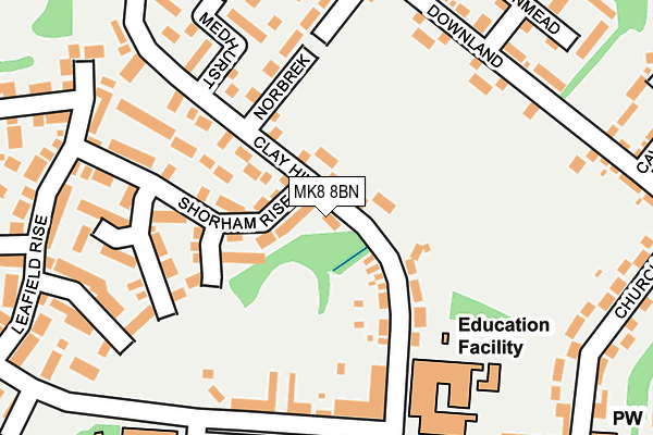 MK8 8BN map - OS OpenMap – Local (Ordnance Survey)