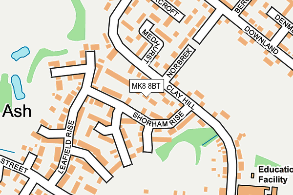 MK8 8BT map - OS OpenMap – Local (Ordnance Survey)