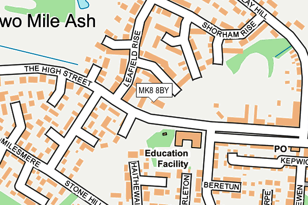 MK8 8BY map - OS OpenMap – Local (Ordnance Survey)