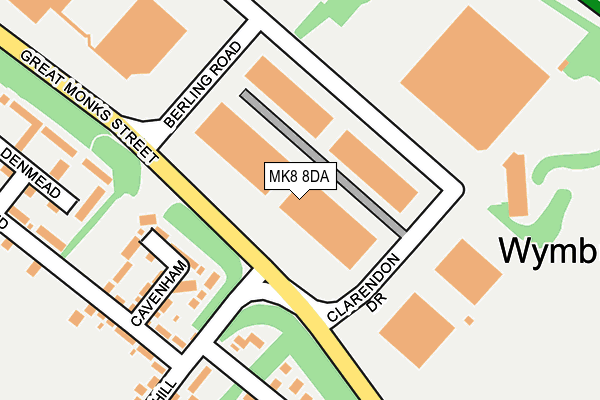 MK8 8DA map - OS OpenMap – Local (Ordnance Survey)