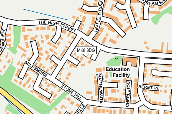 MK8 8DG map - OS OpenMap – Local (Ordnance Survey)