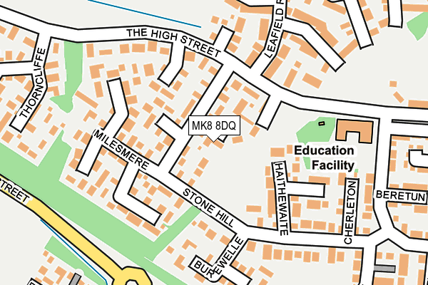 MK8 8DQ map - OS OpenMap – Local (Ordnance Survey)