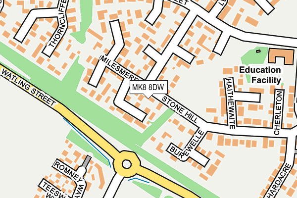 MK8 8DW map - OS OpenMap – Local (Ordnance Survey)