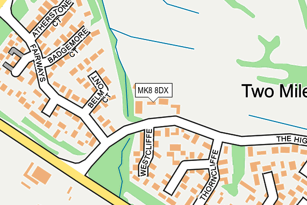 MK8 8DX map - OS OpenMap – Local (Ordnance Survey)