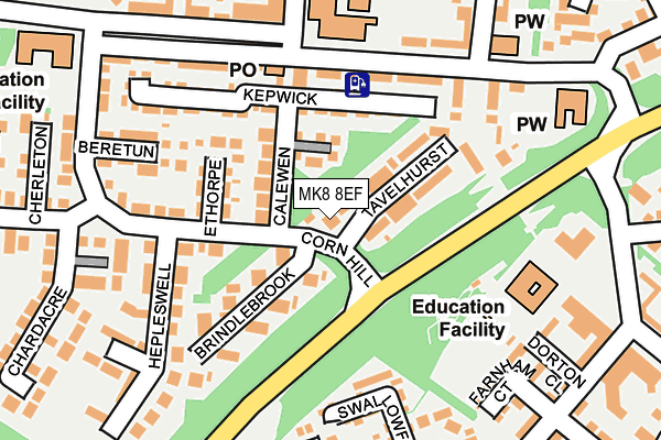 MK8 8EF map - OS OpenMap – Local (Ordnance Survey)