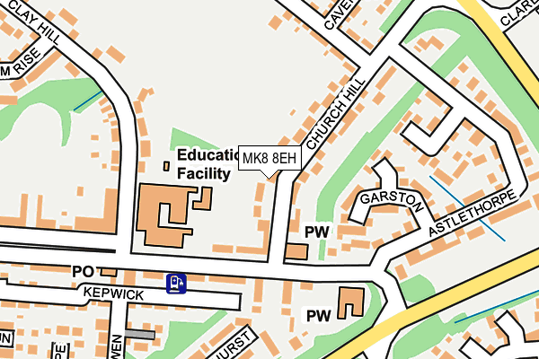 MK8 8EH map - OS OpenMap – Local (Ordnance Survey)