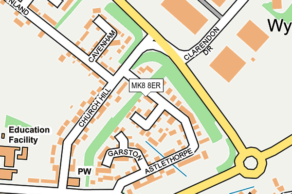 MK8 8ER map - OS OpenMap – Local (Ordnance Survey)