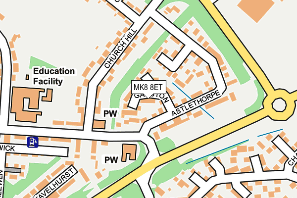 MK8 8ET map - OS OpenMap – Local (Ordnance Survey)