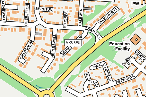 MK8 8EU map - OS OpenMap – Local (Ordnance Survey)