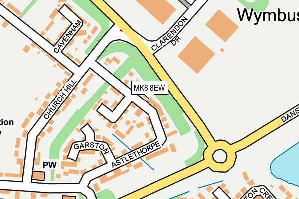 MK8 8EW map - OS OpenMap – Local (Ordnance Survey)