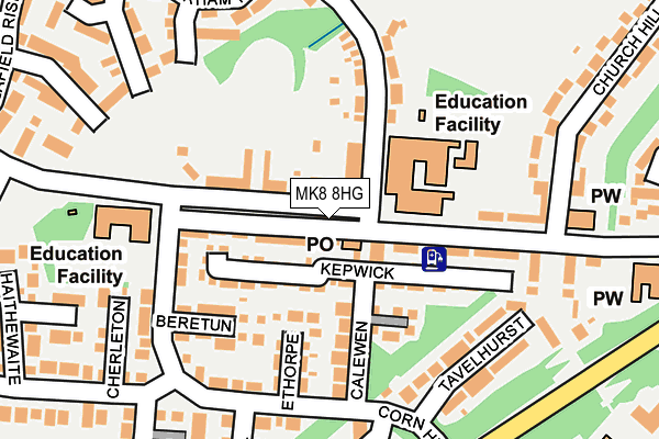 MK8 8HG map - OS OpenMap – Local (Ordnance Survey)
