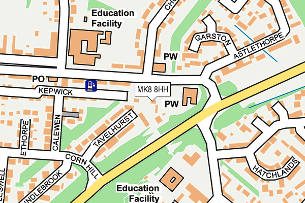 MK8 8HH map - OS OpenMap – Local (Ordnance Survey)