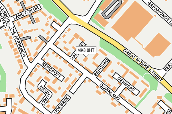 MK8 8HT map - OS OpenMap – Local (Ordnance Survey)