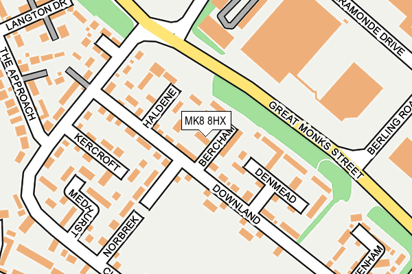MK8 8HX map - OS OpenMap – Local (Ordnance Survey)